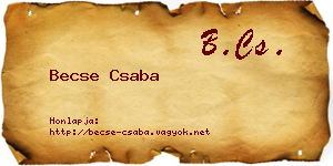 Becse Csaba névjegykártya